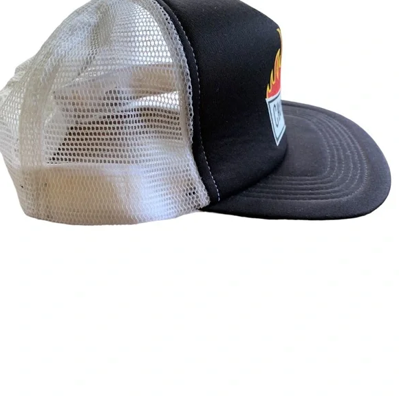 Choppers Snapback Trucker Hat Bikercore White & Black Motorcycle Flames Vintage - Picture 3 of 9